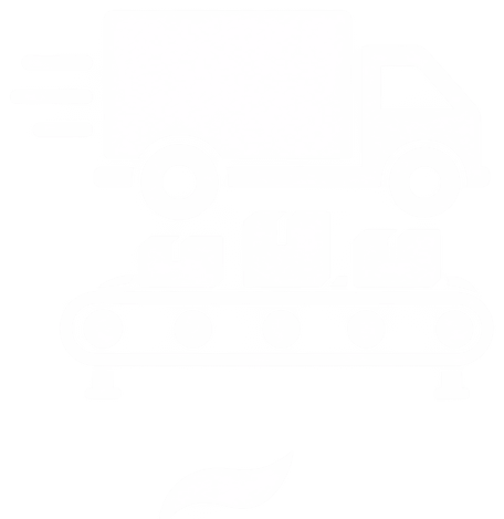Illustration of a curve roller conveyor system for directional product handling