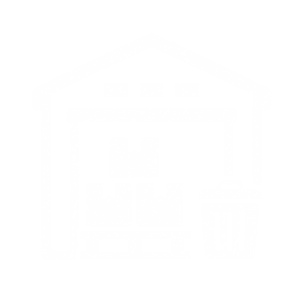 Icon representing a waste handling conveyor system moving materials into a waste bin