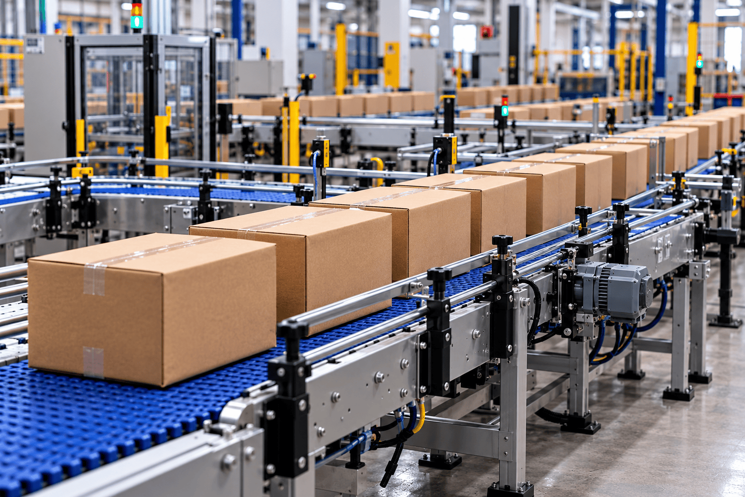Automated conveyor box queue