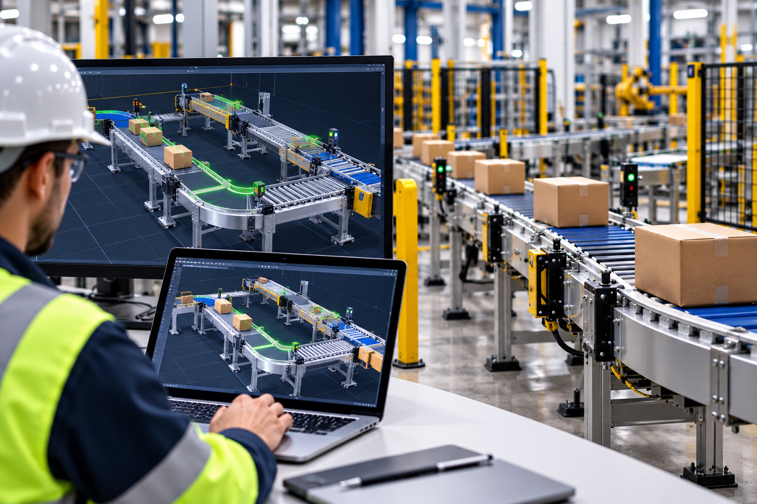 Digital twin conveyor control room
