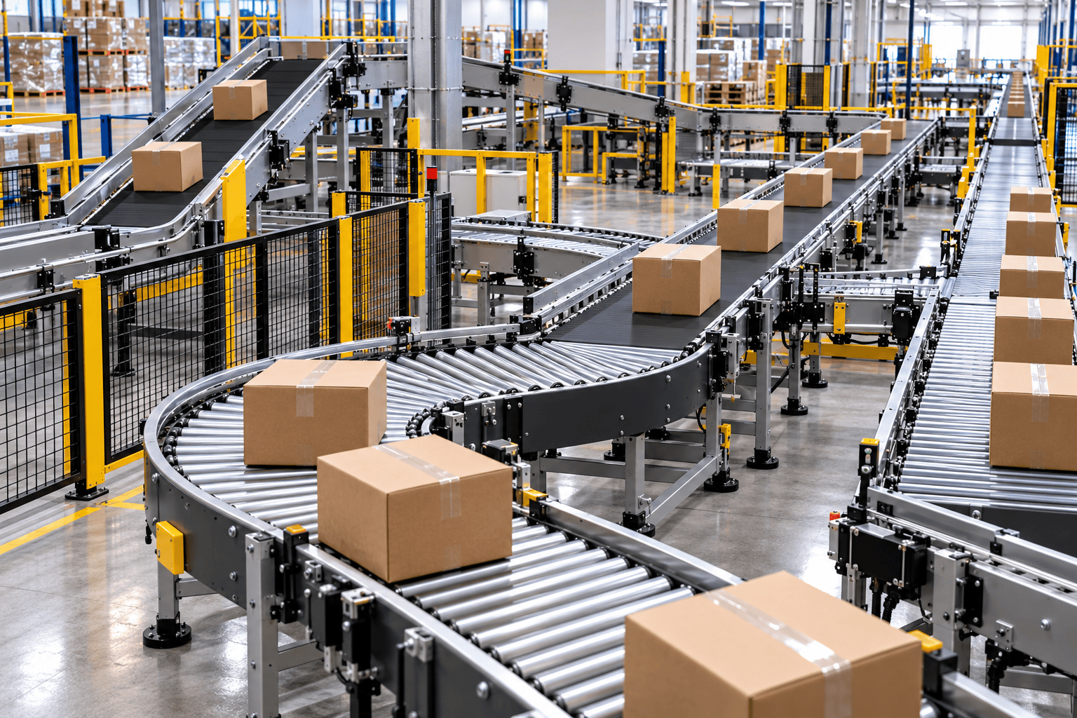 Modern warehouse conveyor network